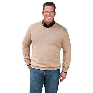 Kingsize Men's Big & Tall Lightweight V-neck Sweater