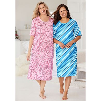 Dreams & Co. Plus Size Long Tagless Sleepshirt