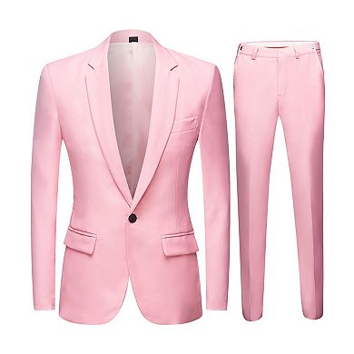 Men's 2 Pc Solid Color Slim Fit Suit