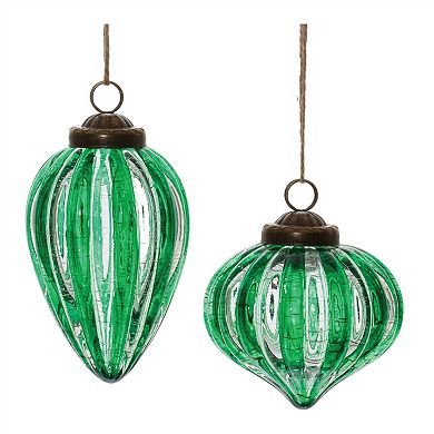 Adorn Your Christmas Tree with Ribbed Glass Ornaments (Set of 6)