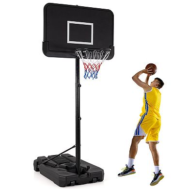 6.5-10 Ft Adjustable Portable Basketball Hoop With 44 Inch Shatterproof Backboard & Fillable Base