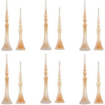 Add Elegance to Your Christmas Tree with Swirl Glass Drop Ornament (Set of 12)