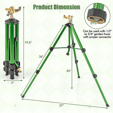Impact Sprinkler on Tripod Base Set of 2 with 360 Degree Rotation