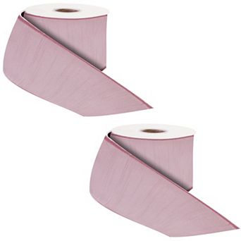 2.5" X 10 Yds. Wired Holiday Ribbon Polyester (Set Of 2)