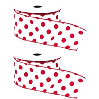 2.5" X 10 Yds. Wired Holiday Ribbon Polyester (Set Of 2)