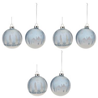 Add Woodland Charm to Your Christmas Tree with Pine Tree Ball Ornaments (Set of 6)