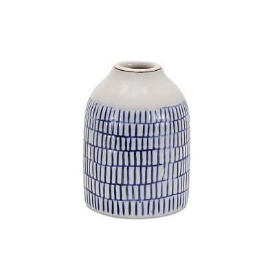 Ceramic Vase Set of 2 - 3 Inches Diameter x 4 Inches Height, 6 Inches Diameter x 6.5 Inches Height