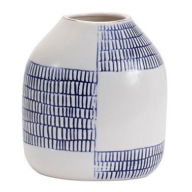 Ceramic Vase Set of 2 - 3 Inches Diameter x 4 Inches Height, 6 Inches Diameter x 6.5 Inches Height