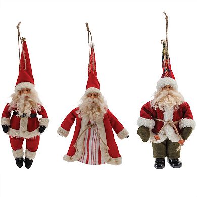 Add Vintage Charm to Your Christmas Tree with Plush Santa Ornaments (Set of 6)