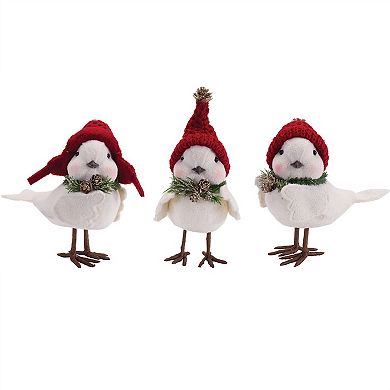 Charming Winter Bird Ornaments - Set of 12, 6" and 7" Tall, Foam and Polyester