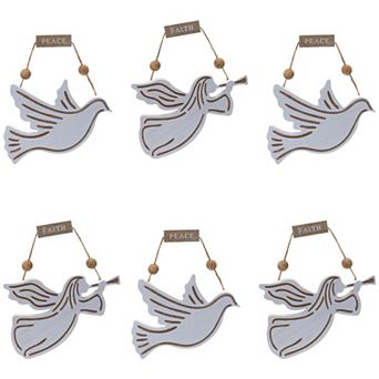 Add a Traditional Touch to Your Christmas Tree with Dove and Angel Ornament (Set of 6)