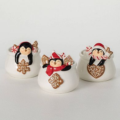 Sullivan's 3-Piece Whimsical Penguin Christmas Containers Set