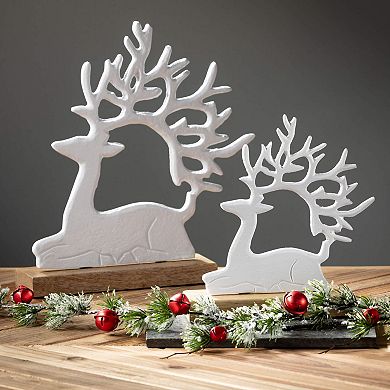 Haven Living 2-pc. Metal Christmas Deer Figurines Table Decor Set