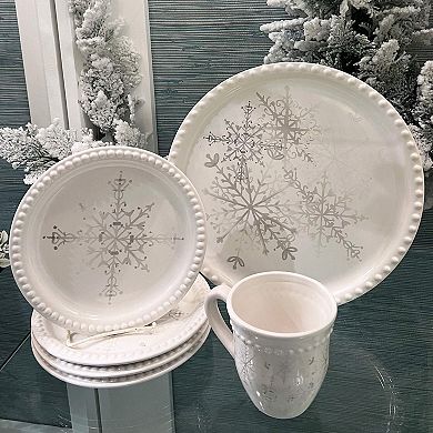 Sullivan's Silver White Snowflake Mug Set of 4