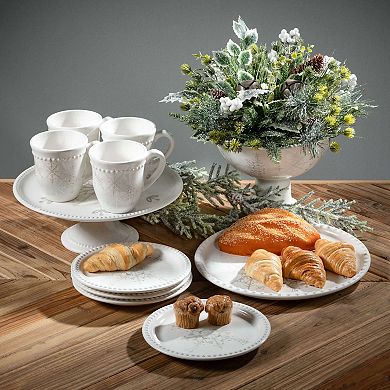 Sullivan's Silver White Snowflake Mug Set of 4
