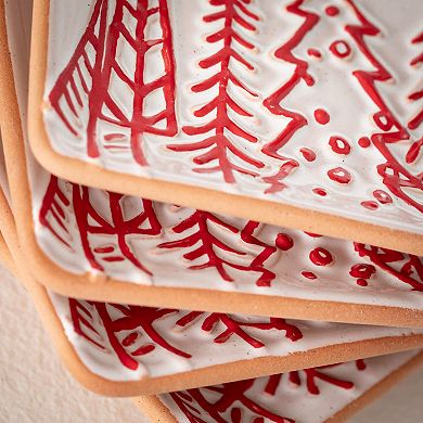 Sullivan's 'Tis The Season Christmas Tree Snack Plate Set of 4