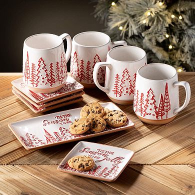 Sullivan's 'Tis The Season Christmas Tree Snack Plate Set of 4