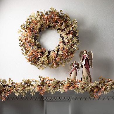 Haven Living 9.75" Christmas Angel With Harp Figurine