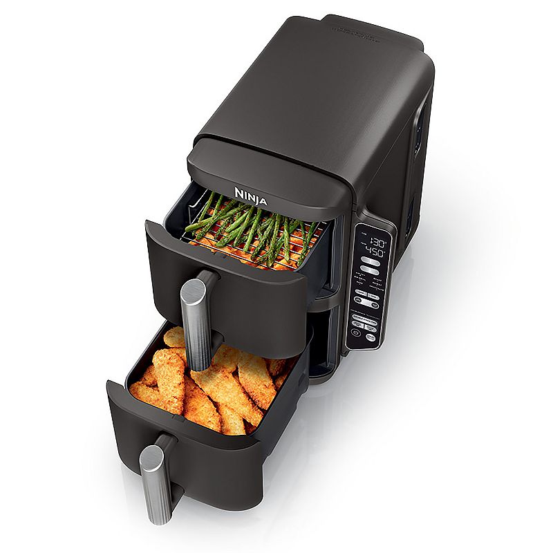 Ninja - DoubleStack 8 QT, 6-in-1, 2-Basket Air Fryer, Space Saving Design - Black