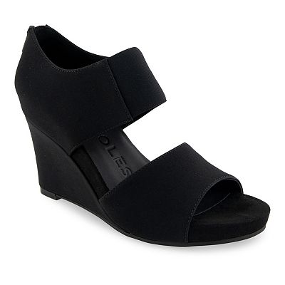 black dress wedge Nine West Women's Cal 9x9 Dress Wedges, Black, 12M, Leather