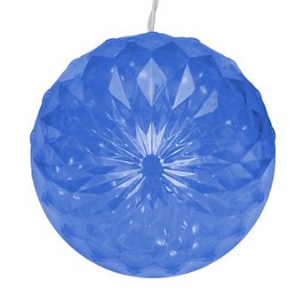 Northlight Blue LED Hanging Crystal Sphere Ball Outdoor Christmas Decor