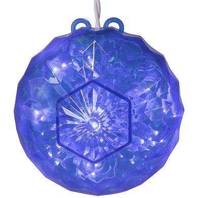 Northlight Blue LED Hanging Crystal Sphere Ball Outdoor Christmas Decor