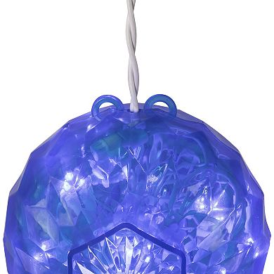 Northlight Blue LED Hanging Crystal Sphere Ball Outdoor Christmas Decor