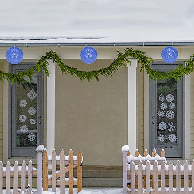 Northlight Blue LED Hanging Crystal Sphere Ball Outdoor Christmas Decor