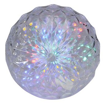 Northlight 6-Inch LED Multi-Color Hanging Crystal Sphere Outdoor Christmas Decoration