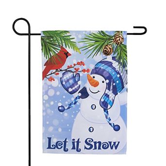 Northlight "Let It Snow" Snowman & Cardinal Outdoor Garden Flag