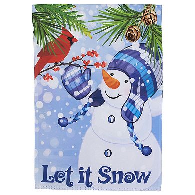 Northlight Let It Snow Snowman and Cardinal Outdoor Garden Flag