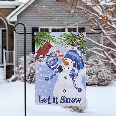 Northlight Let It Snow Snowman and Cardinal Outdoor Garden Flag