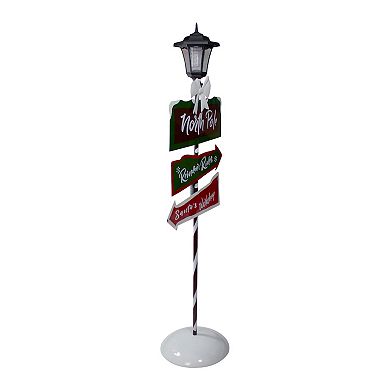 Northlight 49.75-in. Solar-Powered North Pole Lantern Post Christmas Sign