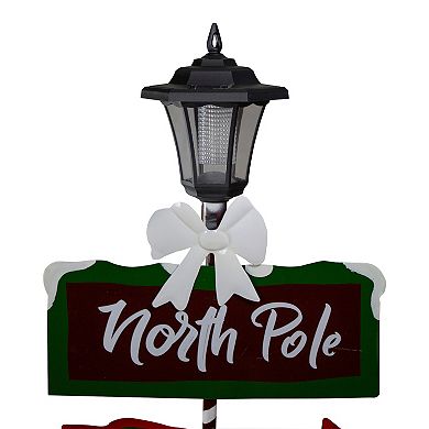 Northlight 49.75-in. Solar-Powered North Pole Lantern Post Christmas Sign