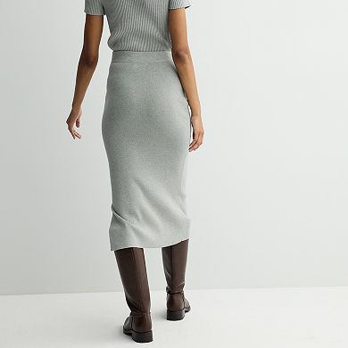 Petite Nine West Ribbed Column Skirt