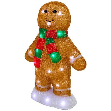 Northlight 14 in. LED Acrylic Gingerbread Man with Scarf Outdoor Christmas Decoration
