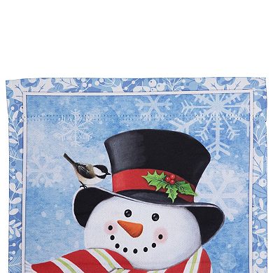Northlight Snowman with Wreath Outdoor Christmas Garden Flag