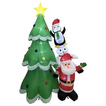 Northlight 8 Ft. LED Inflatable Stacked Santa, Snowman & Penguin Outdoor Decor