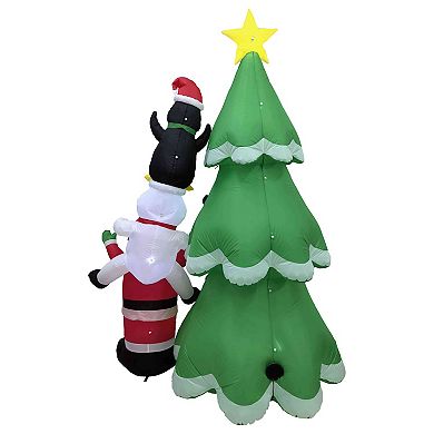 Northlight LED Inflatable Stacked Santa, Snowman & Penguin Outdoor Decoration