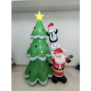 Northlight LED Inflatable Stacked Santa, Snowman & Penguin Outdoor Decoration