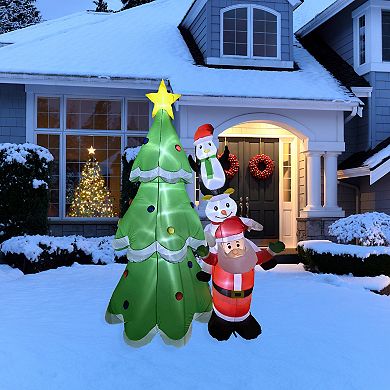 Northlight LED Inflatable Stacked Santa, Snowman & Penguin Outdoor Decoration