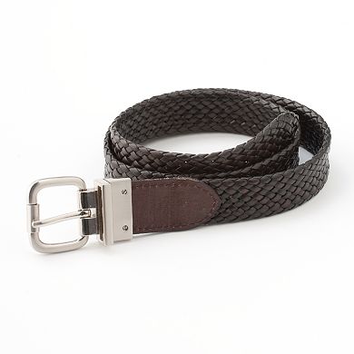 Chaps Reversible Braided Faux-Leather Belt