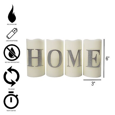 LumaBase LED "Home" Wax Candles 4-piece Set