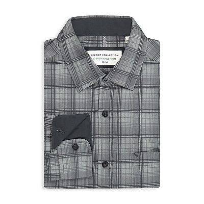 Men's Report Collection Long Sleeve Stretch Modal Plaid