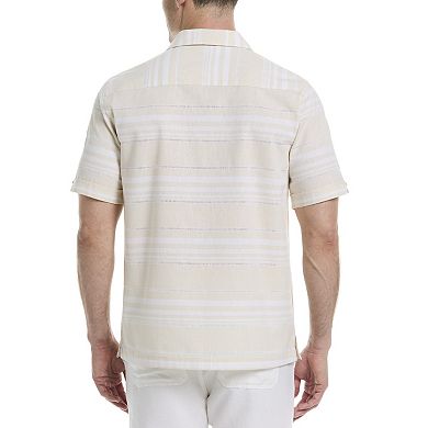 Men's Cubavera Short Sleeve Horizontal Stripe Shirt