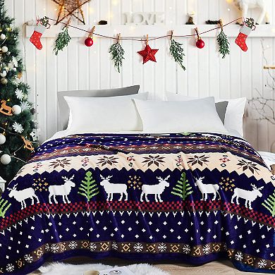 Home Soft Things Christmas Printed Flannel Fleece Blanket
