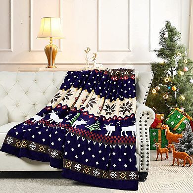 Home Soft Things Christmas Printed Flannel Fleece Blanket