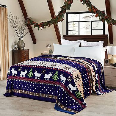 Home Soft Things Christmas Printed Flannel Fleece Blanket