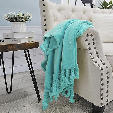 Home Soft Things Braided Fringe Throw Blanket