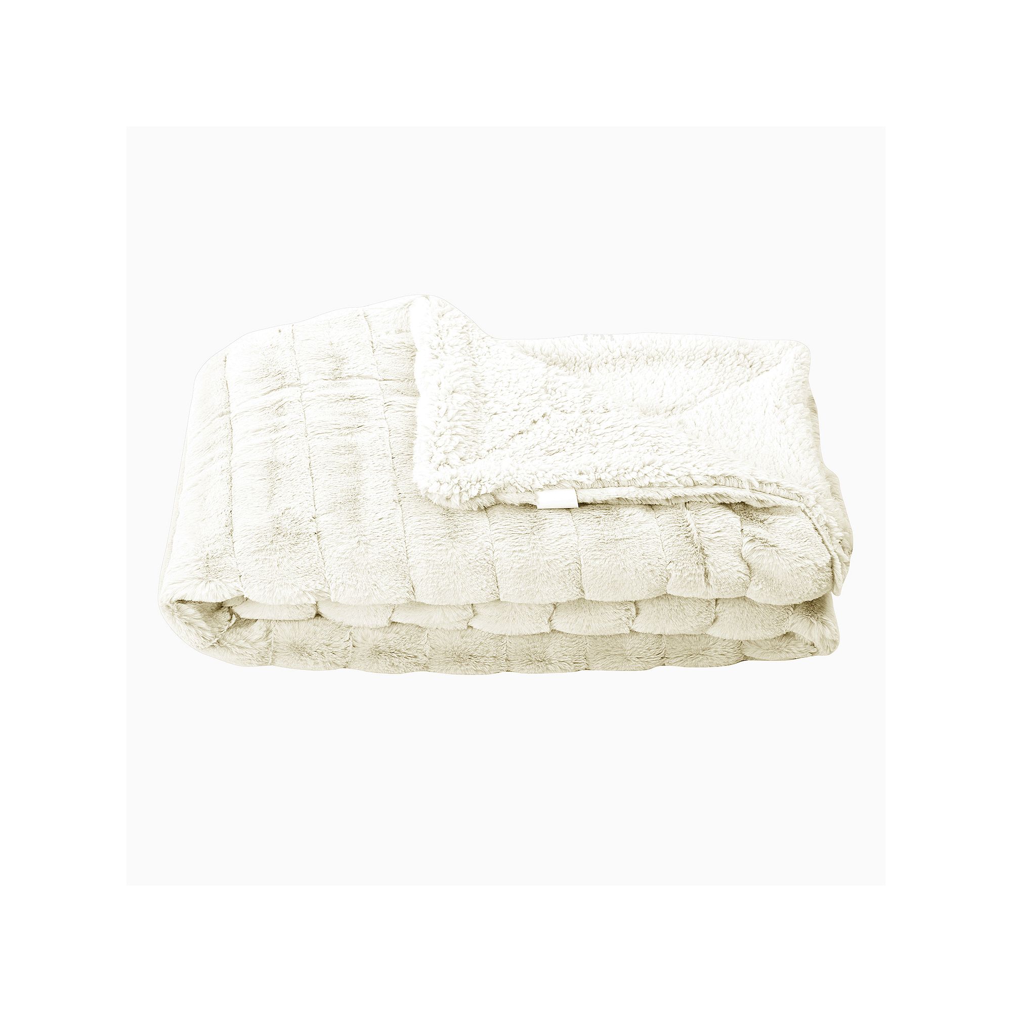 Home Soft Things Super Mink Faux Fur Throw Blanket, Antique White